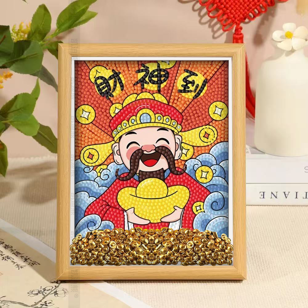 新款财神爷钻石贴画手工材料包