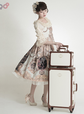 uniwalker复古洛丽塔行李箱少女拉杆箱学生小型20寸旅行箱登机箱