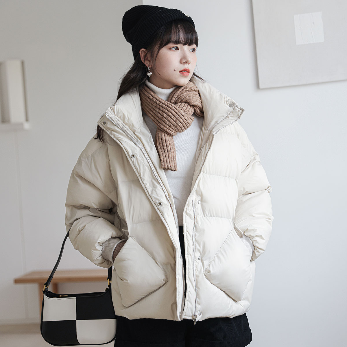 棉衣棉服女2021年冬季新款设计感小众宽松韩版立领加厚软糯面包服