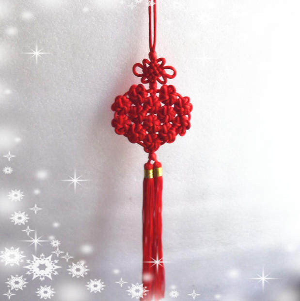 新款小号中国结挂件汽车挂饰冰花心中国特色手工艺品手工编织礼品
