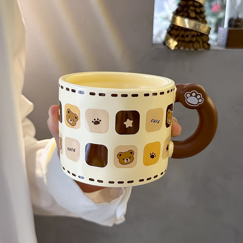 日本代购陶瓷马克杯带盖咖啡杯子