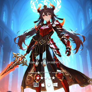 原神 游戏动漫 胡桃 二次元 手机平板pad电脑高清壁纸 4K8K壁纸