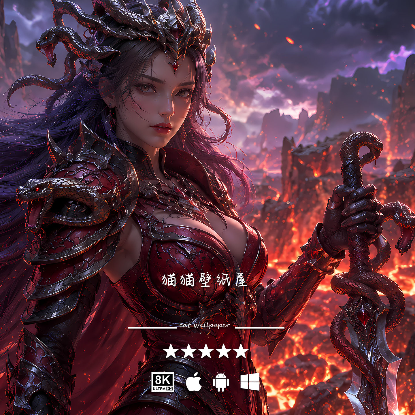 8K壁纸 美杜莎-03 斗破苍卡通/动漫/插画设计