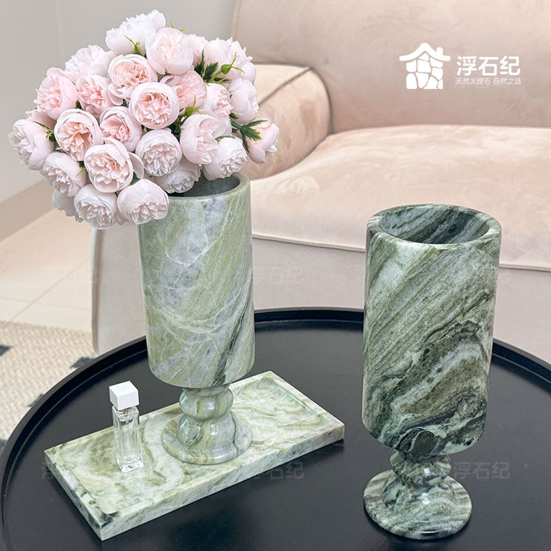 高级感法式复古花瓶云中翡翠烛台托盘大口径风灯花瓶插花鲜花干花,家居饰品,花瓶,淘宝优惠券,粉丝福利购,淘宝优惠卷