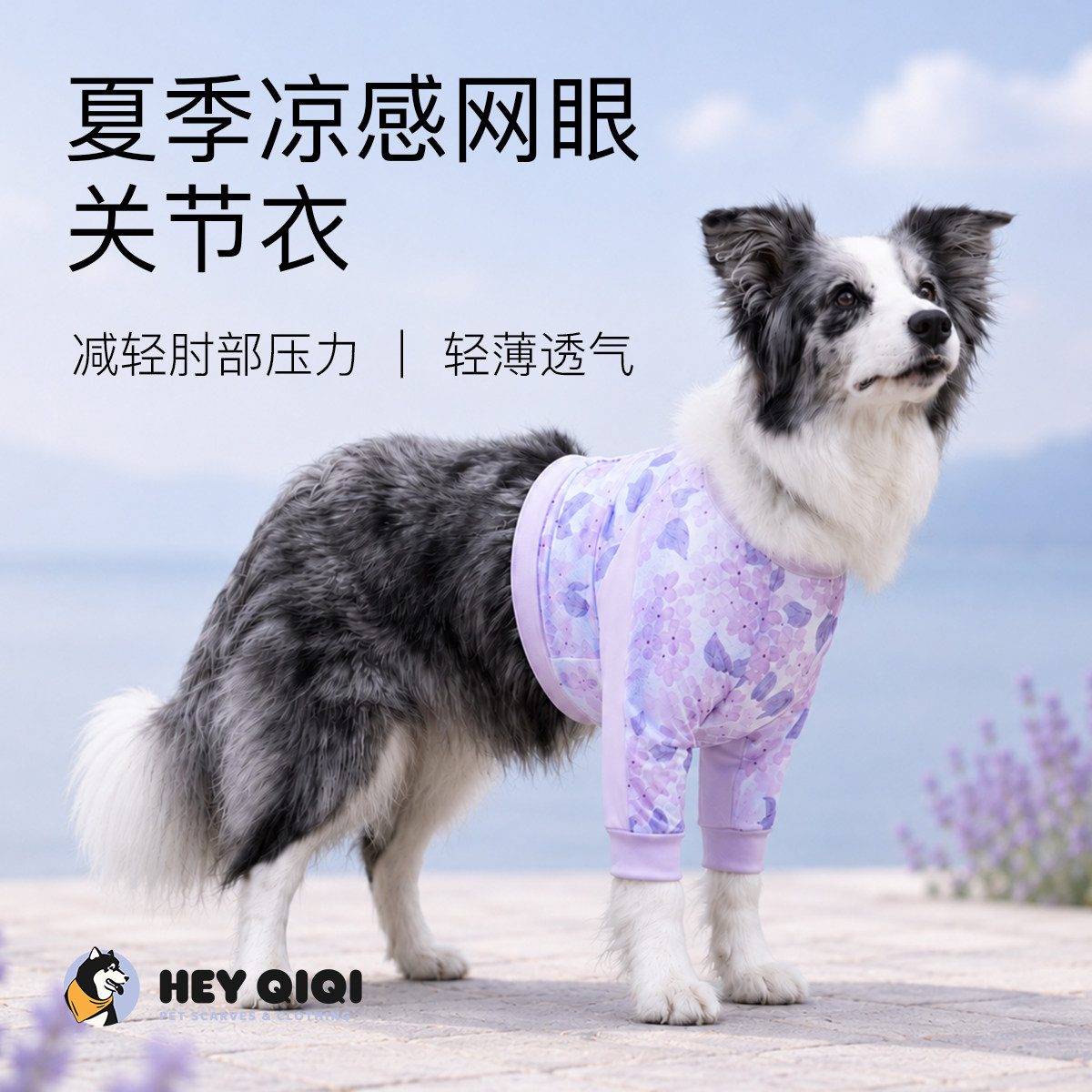 狗狗春夏冰丝凉感护肘衣 透气肘部加厚 保护关节 老年大型犬要穿