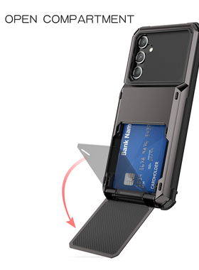 适用三星A24-4g翻盖插卡手机壳S22Ultra防摔简约卡包S10PLUS保护套S21FE推拉三星note9翻盖插卡手机A54保护壳