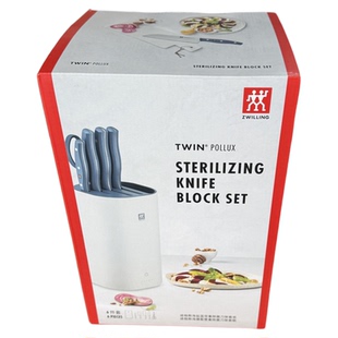 德国双立人波格斯pollux除菌刀架6件套中式切菜刀不锈钢蔬菜刀具