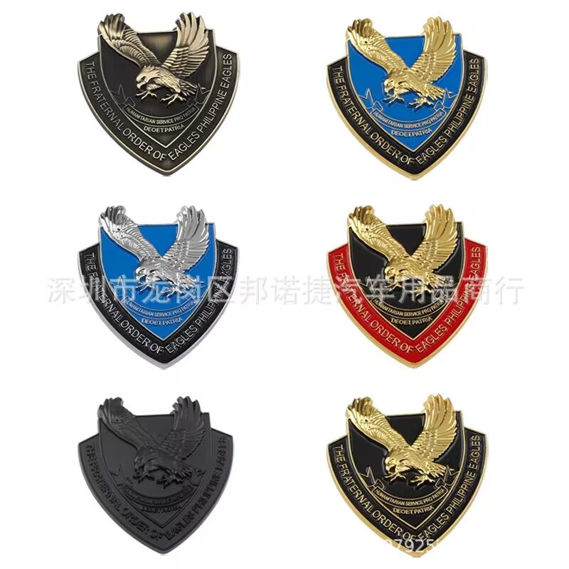 跨境热销金属车标 老鹰图腾金属车身贴 高档合金菲律宾老鹰中网标
