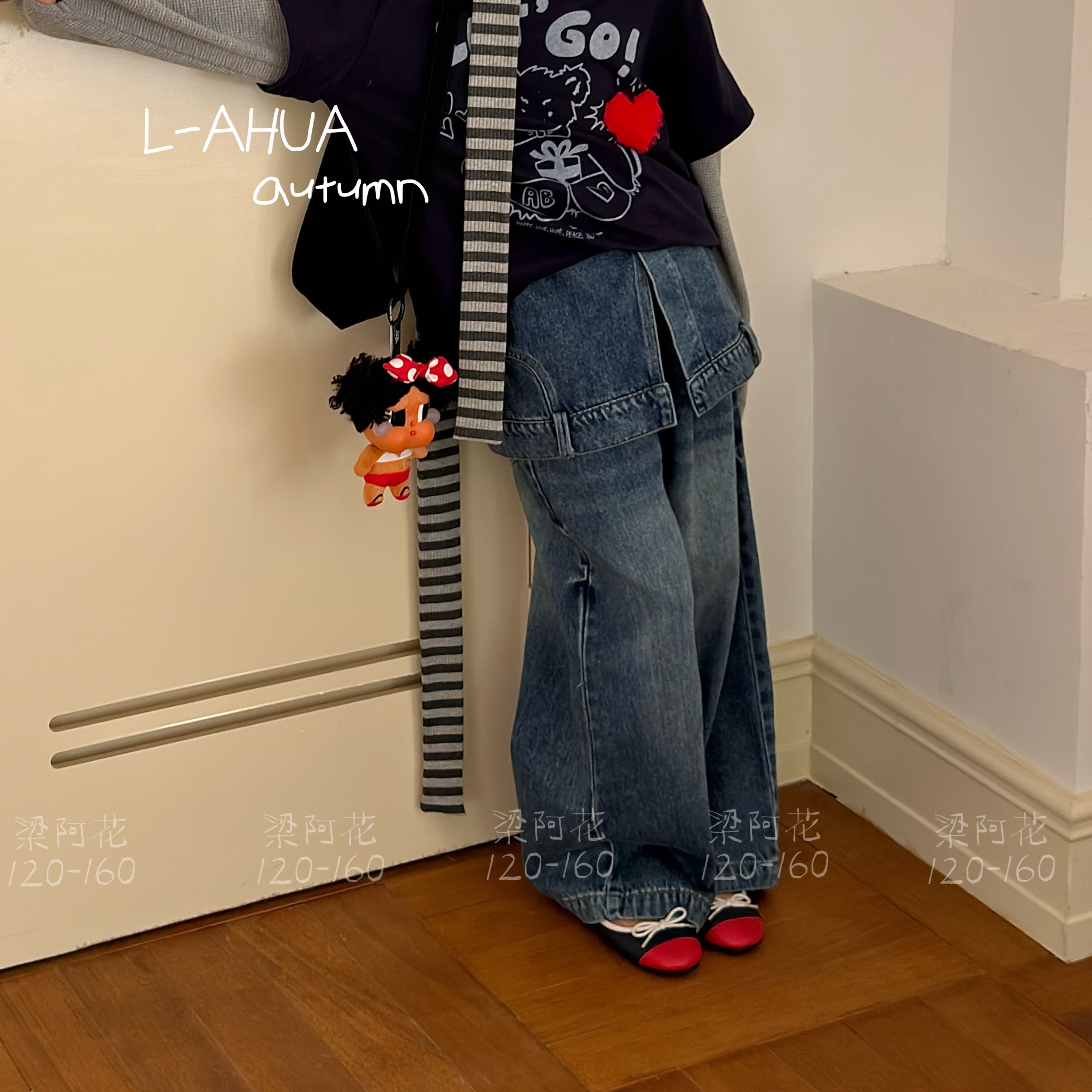 女童秋季新款假两件裙裤牛仔裤图片
