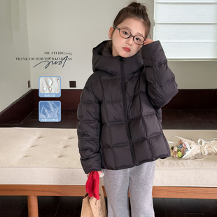 女童三防90白鸭绒羽绒服2025冬装儿童轻暖韩系女宝洋气羽绒外套