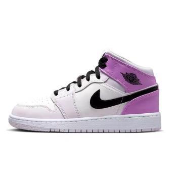 Jordan Air Jordan 1 Low 皮革防滑耐磨中帮儿童篮球鞋白粉青少年
