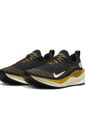 Nike Reactx Infinity 4 低帮 休闲跑步鞋 男款 黑黄色DR2665-006