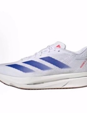 adidas Adizero SL2 织物耐磨 低帮 休闲跑步鞋 男款 白蓝色