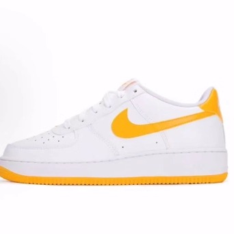 Nike Air Force 1 舒适运动 低帮 儿童板鞋 白黄