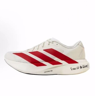 adidas Adizero Evo SL低帮 休闲马拉松竞速跑步鞋 男款 白红色