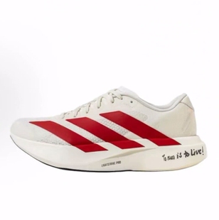 adidas Adizero Evo SL低帮 休闲马拉松竞速跑步鞋 男款 白红色