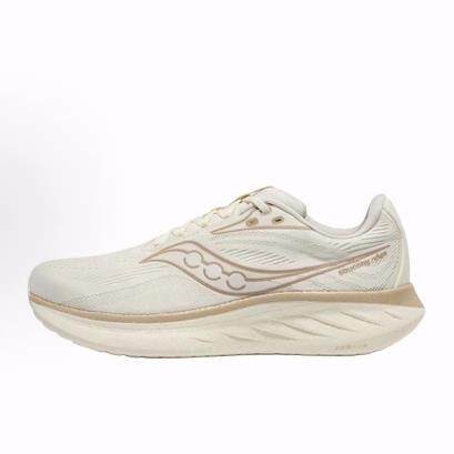 Saucony RIDE驭途18 舒适百搭减震防滑耐磨 低帮跑步鞋 男款 米色