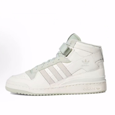 adidas originals FORUM Mid 皮革 中帮 板鞋 男女同款 米色