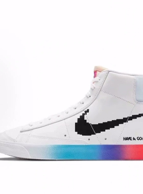 Nike Blazer Mid '77 Vintage 电玩像素中帮 板鞋 男款 白色