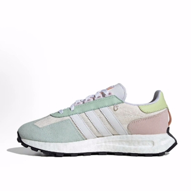 adidas originals Retropy E5 皮革低帮 生活休闲鞋 女款 绿白黄