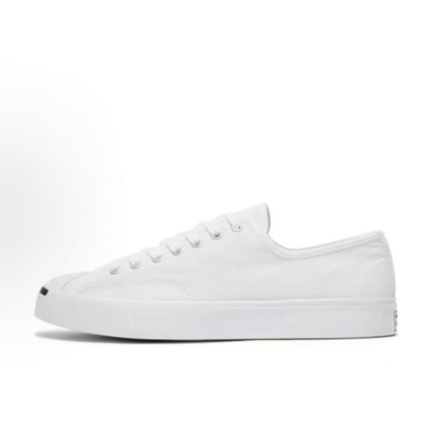 Converse Jack Purcell 开口笑 经典低帮 帆布鞋 男女同款 白色