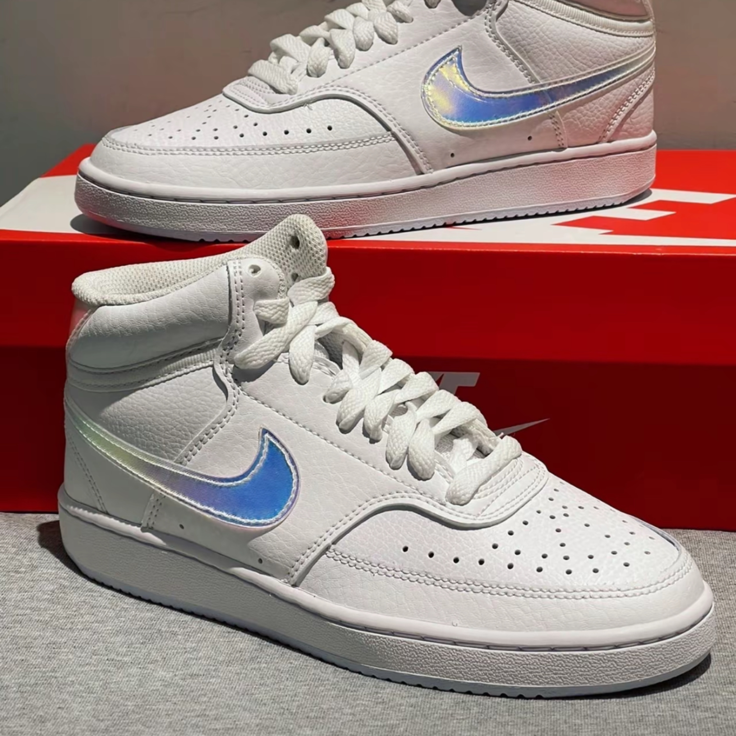 耐克女子新款COURT VISION MID高帮运动板鞋CD5436-105FD0819-100