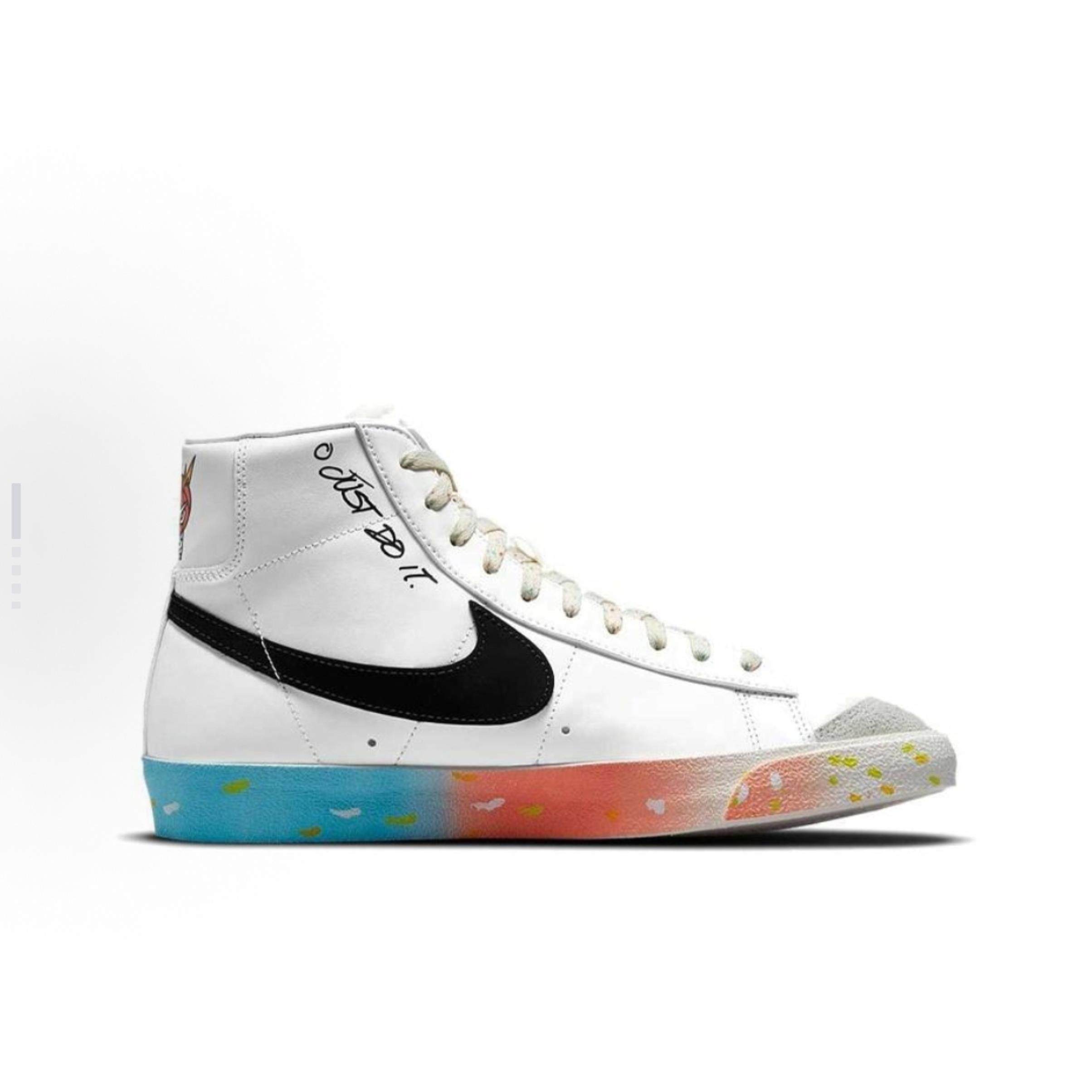 Nike Blazer just do it 合成革 中帮 板鞋 男款 红蓝DJ4278-101,运动鞋new,板鞋,淘宝优惠券,粉丝福利购,淘宝优惠卷