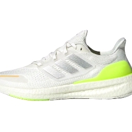adidas Pureboost 23 低帮跑步鞋 男女同款 白黄