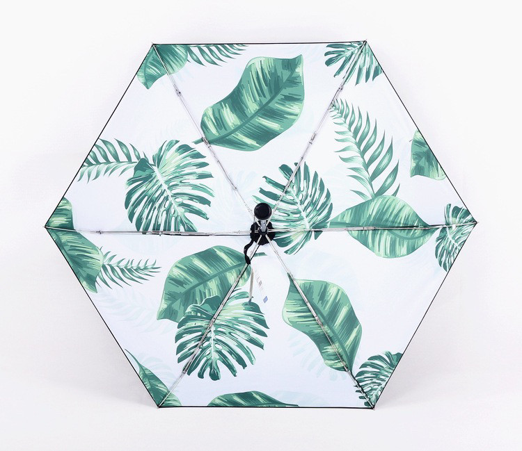 五折伞迷你黑胶芭蕉叶太阳伞遮阳防晒紫外线创意便捷两用晴雨伞女