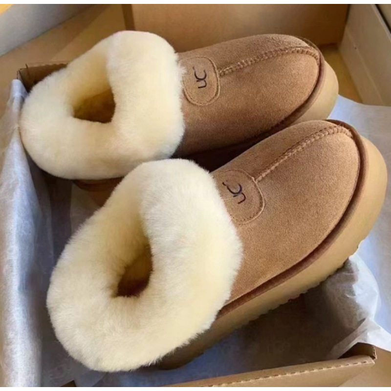 真皮毛一体羊毛厚底短筒雪地靴暖