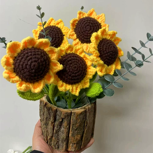 DIY DIY DIY домашняя шерсть, сплетенная на цветы подсолнечника