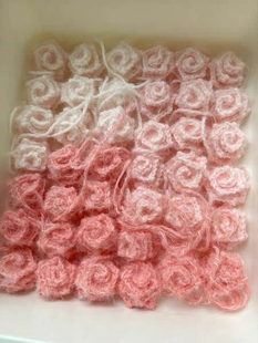 新款渐变玫瑰花束毯子diy材料玫瑰花成品手工编织毛毯送女友礼物