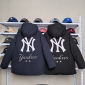 ERA纽亦华联名款 MLB男女冬季 中长款 NEW 工装 连帽羽绒服14742086