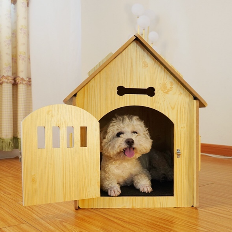 宠物幼犬屋木质房子狗窝四季通用