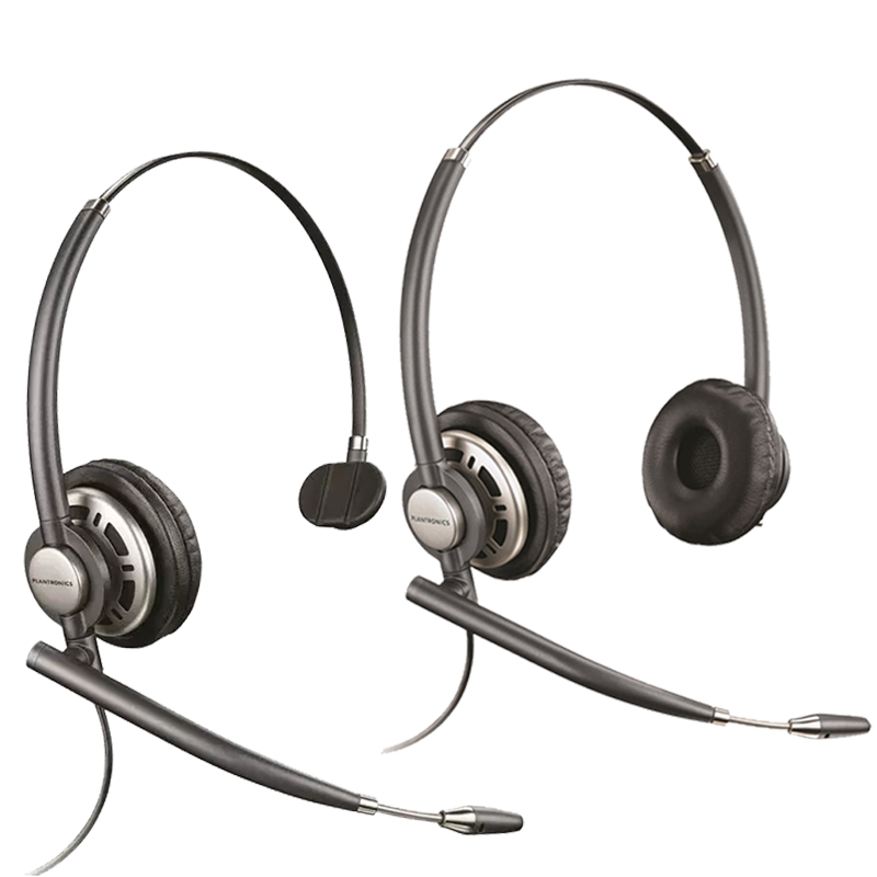 头戴降噪商务客服耳机伸缩麦克风