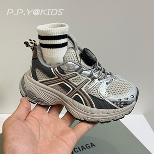 轻便春款儿童老爹鞋2026新款男童运动鞋子网面透气女童跑步鞋软底