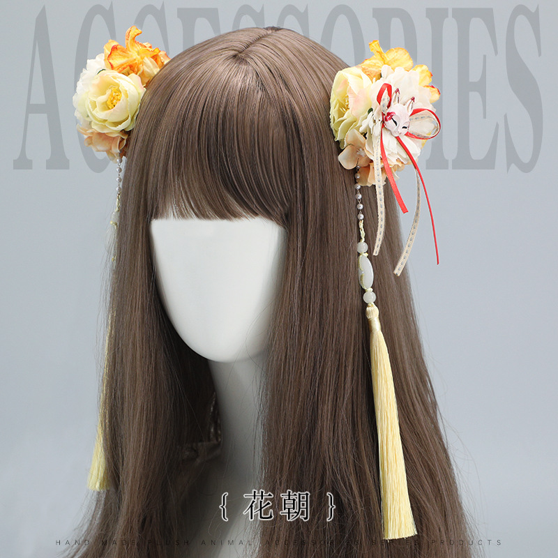 可爱lo娘对夹头饰cosplay漫展道具和风流苏发饰日系狐狸发夹
