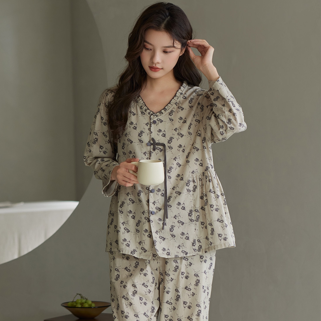 妮可雅女梭织纯棉印花时尚家居服