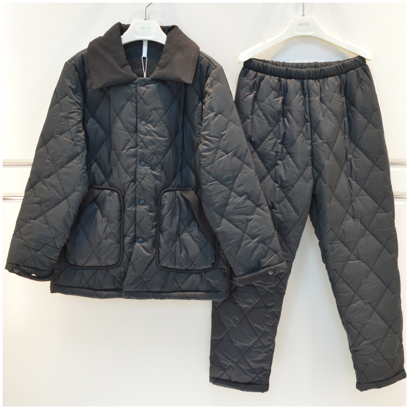 妮可雅睡衣冬季男士云绫锦三层加厚珊瑚绒夹棉时尚保暖家居服棉袄