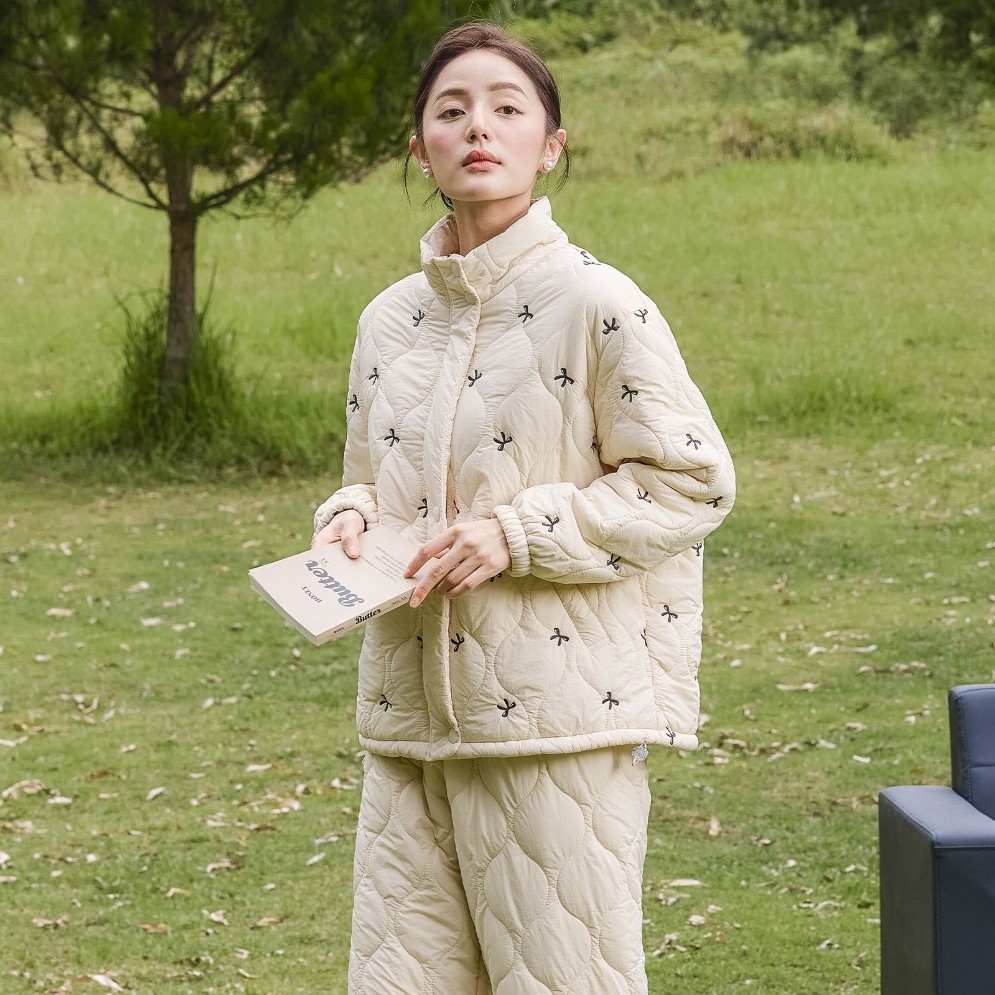 佰伦熊睡衣冬季女三层加厚羽绒棉夹棉时尚保暖青年休闲家居服棉袄,女士内衣/男士内衣/家居服,睡衣/家居服套装,淘宝优惠券,粉丝福利购,淘宝优惠卷