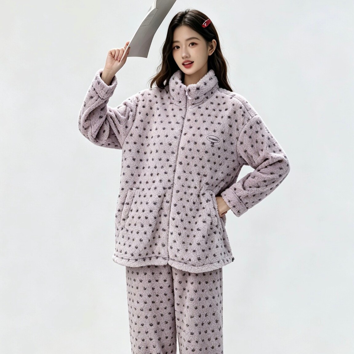 佰伦熊女士珊瑚绒保暖家居服