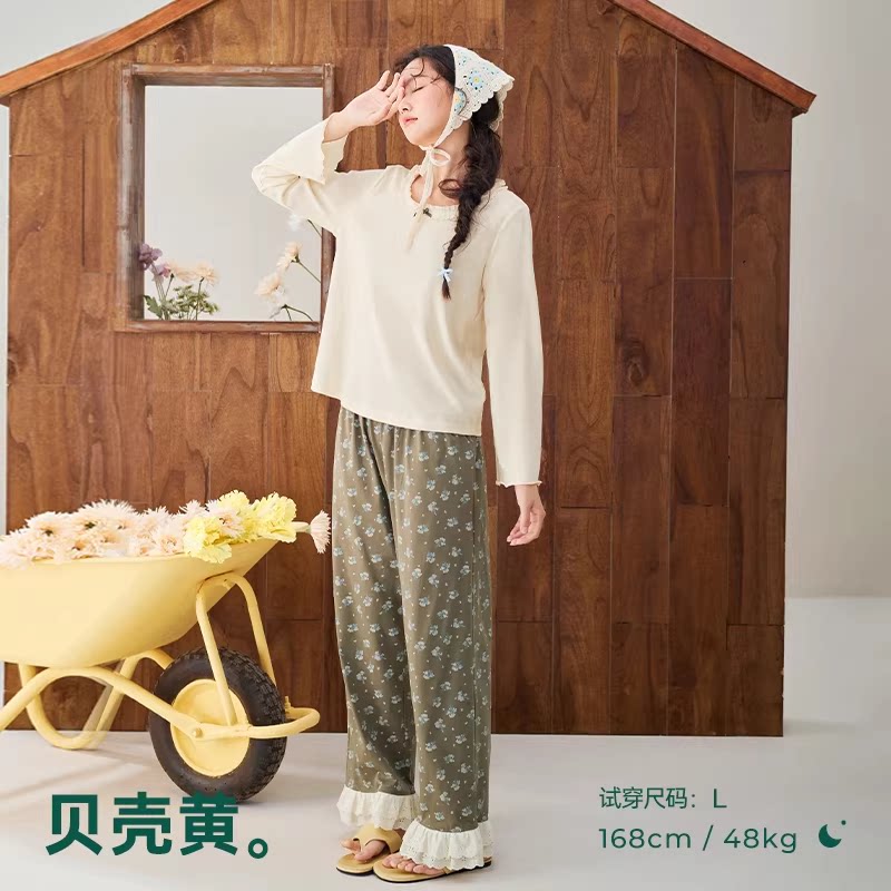 安之伴巨柔软雪花棉女睡衣套装