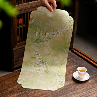 织锦缎茶席新中式复古印花茶桌旗茶垫布艺轻奢茶台茶几布茶道零配