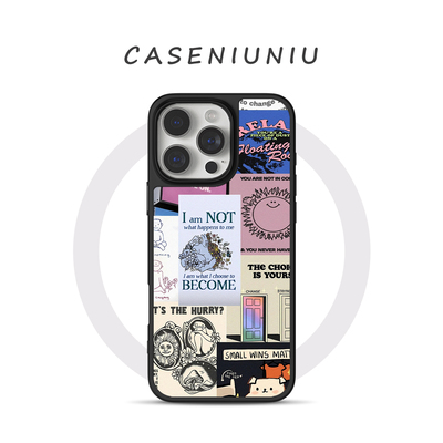 赛博朋克宣言适用于苹果17promax手机壳磁吸iPhone16美式复古15原创拼贴14潮酷Y2K13个性华为小米防摔手机壳