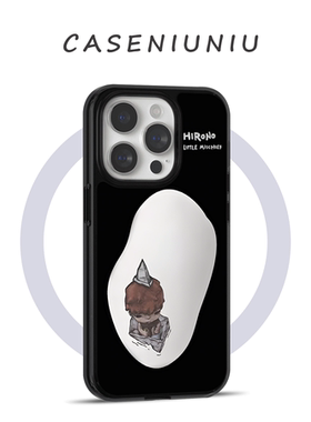 HIRONO小野 适用苹果17promax手机壳磁吸iPhone16复古15小众高级14小小的使坏13插画全包镜面手机壳防摔好看