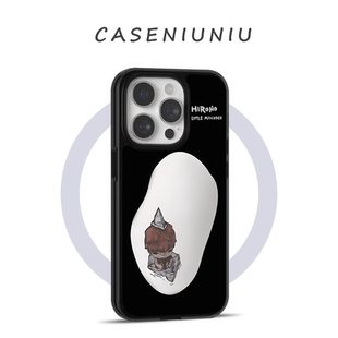 HIRONO小野 适用苹果17promax手机壳磁吸iPhone16复古15小众高级14小小的使坏13插画全包镜面手机壳防摔好看