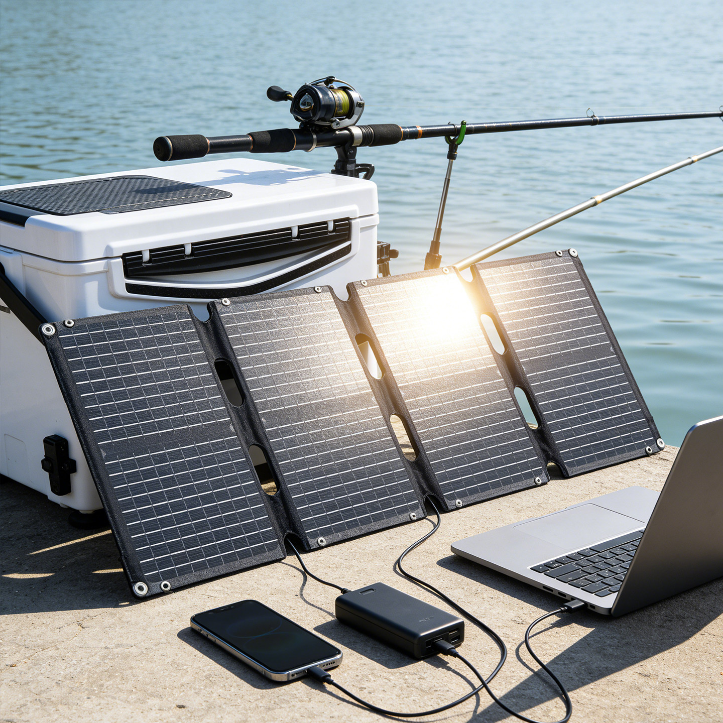 户外钓鱼应急太阳能充电板便携式光伏板多功能车载充电宝充电器