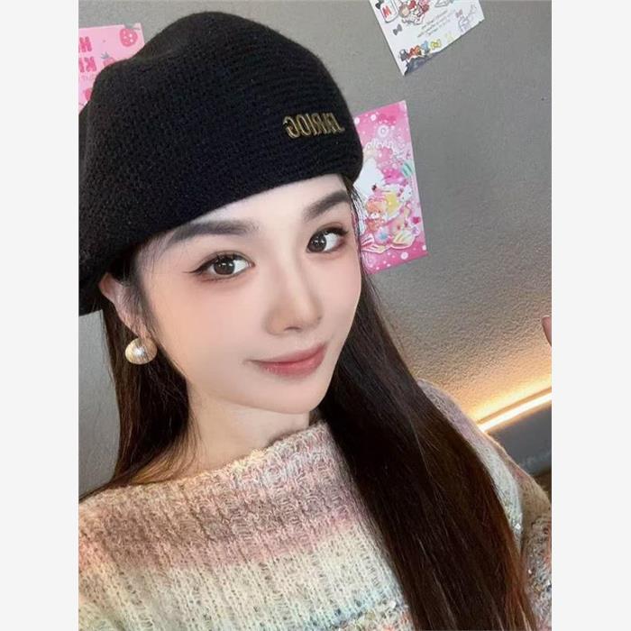 JARLOG秋冬定型贝雷帽一帽两戴前进帽女韩版加厚保暖时尚百搭气质