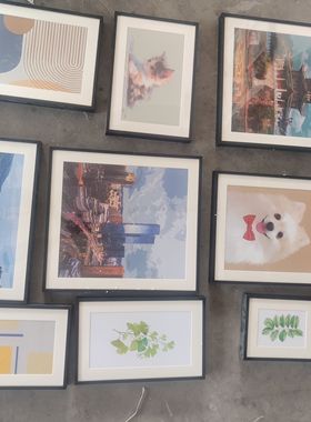 希尔顿欢朋惠庭酒店装饰画壁画挂画定制铝合金边框卡纸有机玻璃板