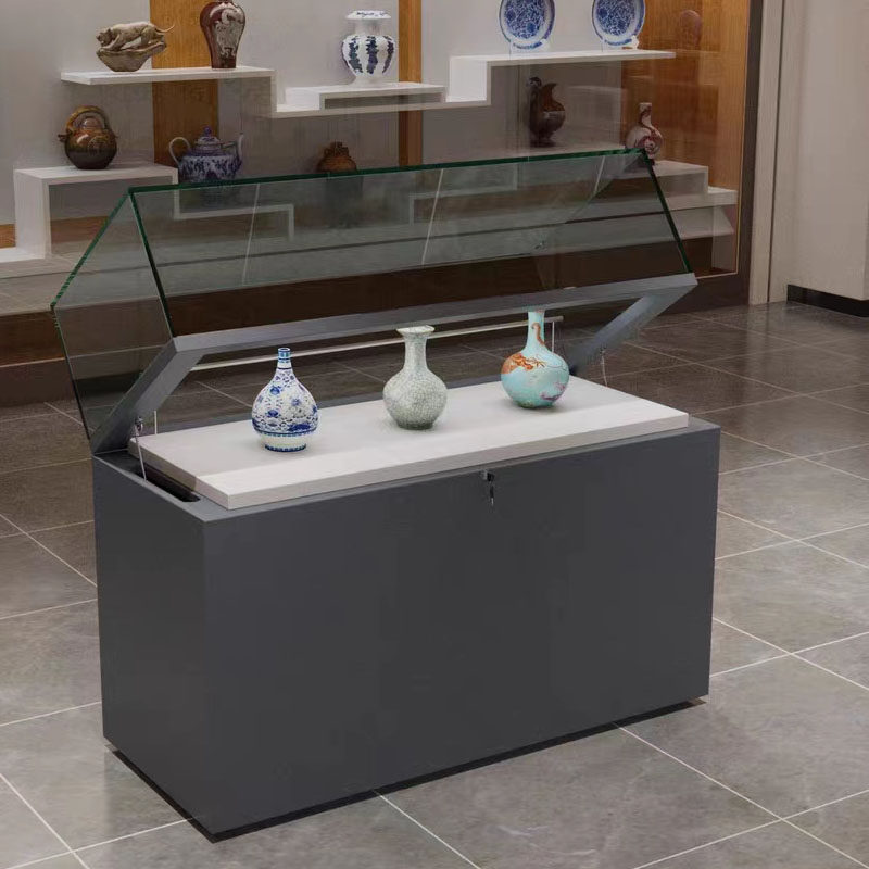 玻璃珠宝柜博物馆古董文物液压柜实木文献资料展柜企业展厅展示柜
